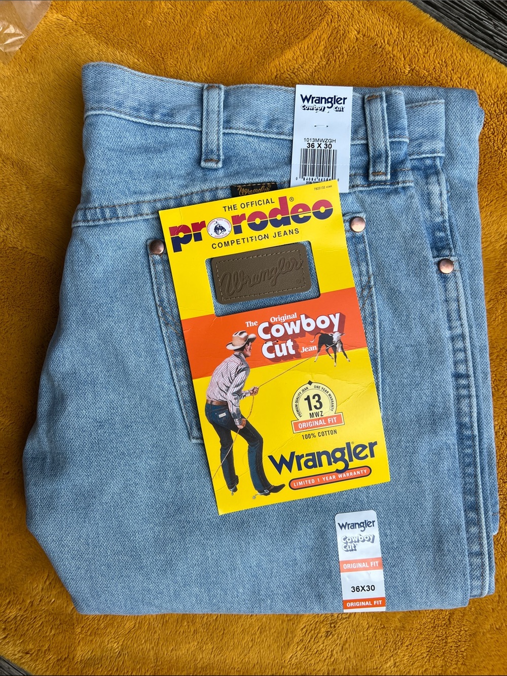Wrangler Cowboy Cut Men’s Jeans - Light Blue Denim 36X30